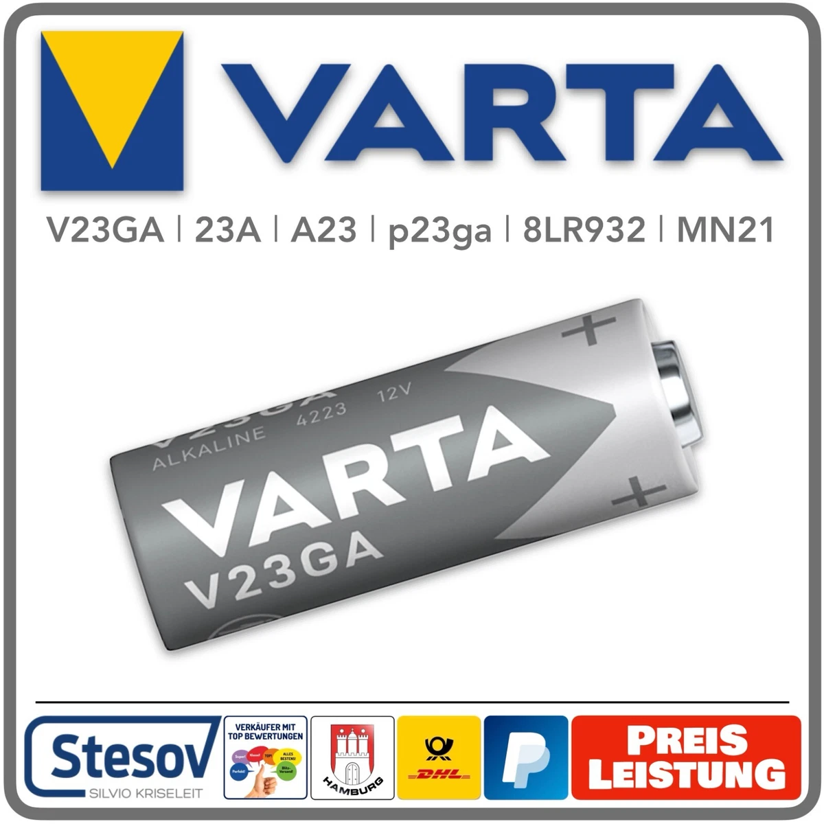 V23GA / 23GA Varta Elektronik Batterie 12 Volt
