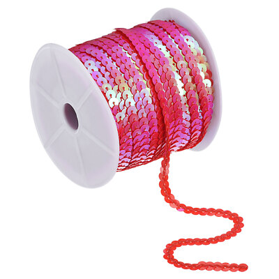 100Yards 6mm Flat Sequin Strip Spangle Paillette String Sequin Trim Red