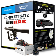 Für PEUGEOT Traveller Bus V Anhängerkupplung abnehmbar +eSatz 7pol uni. 16- NEU