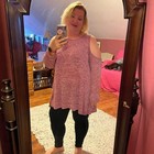 Style Up 3X thin sweater top with shark bites Pink