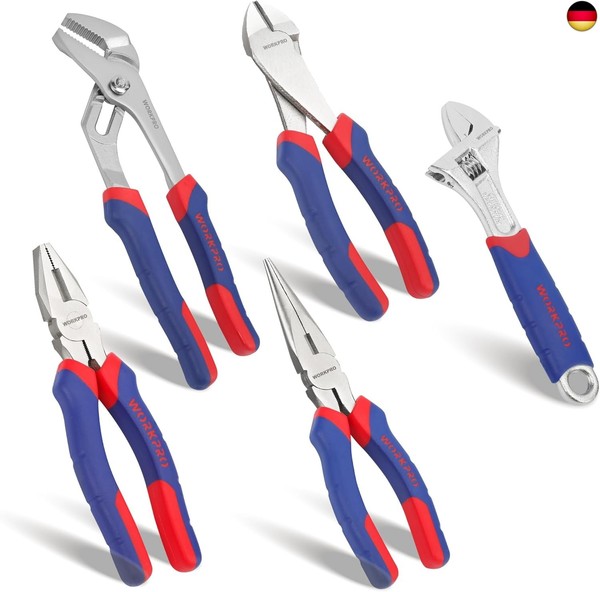 Workpro Zangen Set Haushalt Zangensatz Kombizange Spitzzange Seitenschneider-image