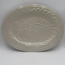 Turkey Platter Vintage Crate And Barrel  16x13 Thanksgiving Ceramic