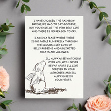 Rainbow Bridge Sympathy Card - "Watching Over You" Pet Memorial Keepsake