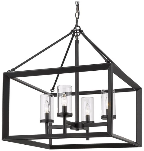Golden Lighting Smyth 21" Wide Matte Black 4-Light Chandelier - Picture 1 of 5