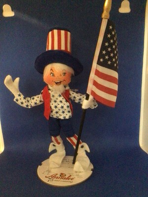 ANNALEE 2021 9'' UNCLE SAM ELF WITH FLAG NWT    