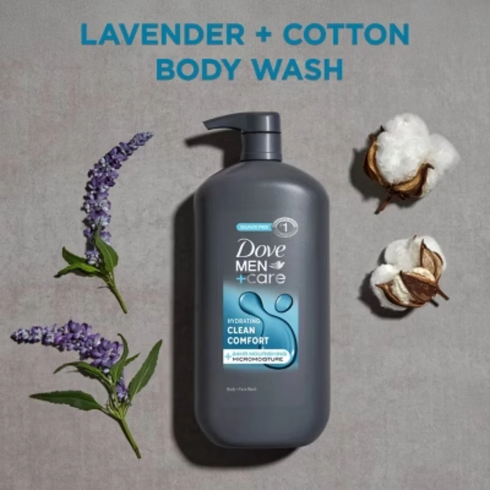 Jabón corporal y facial Dove Men+Care Clean Comfort, bomba de 30 oz Foto 3 de 4
