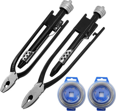 2 Pieces Safety Wire Pliers Set, 9 Inch & 6 Inch Chrome Vanadium Steel Safety Wi