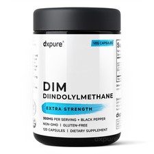DIM Diindolylmethane 300mg Supplement - 120 Capsules - Gluten Free Non-GMO