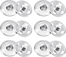 6 Sets Sew on Snap Buttons, Rustproof Metal Snap Buttons Fasteners Press Studs f