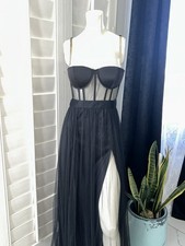 Women’s Dress/ Long/ Black/ Adjustable Straps / Adjustable Bust Width / Chain