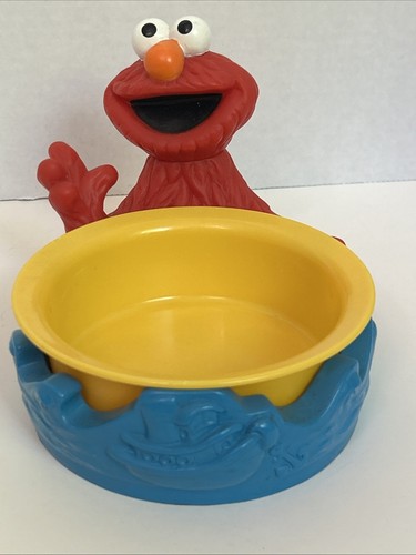 Vintage ELMO Bowl & Holder Sesame Street Hard Plastic Jim Henson Applause 1996