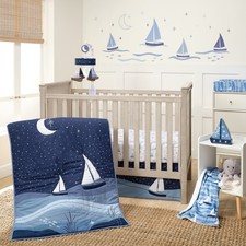 Lambs  Ivy Little Skipper 3-Piece Sailboat Nautical Nursery Crib Bedding Set