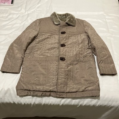 VTG Japanese Designer Cimuka Coat Parka Faux Fur Trim & Lining Brown Size LL