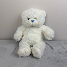 Build A Bear Workshop White Blue Speckled Teddy Bear Plush
