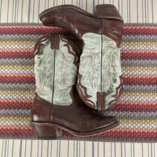 Boulet Boots Womens Size 7.5 C Brown Leather Western Cowboy Made In Canada