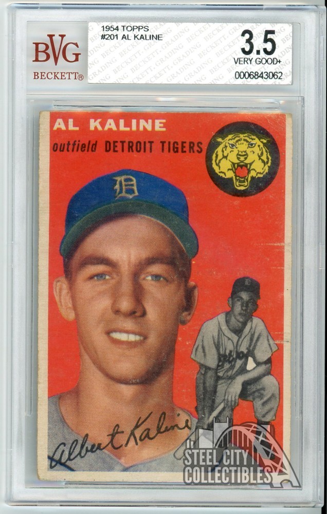 Al Kaline 1954 Topps Rookie Card #201 BVG 3.5 Very Good+