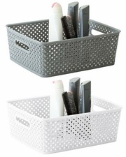 6x Plastic Handy Storage Basket School Office Kitchen Pharmacy Tidy Organiser