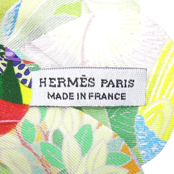 Hermes Multicolor Silk Flower Pattern Brooch - image 3