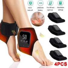 4PCS Electric Foot Ankle Massager Heating and Vibration Hot Compress Pain Relief