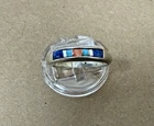 VTG Carolyn Pollack Carlisle Inlaid Multi Stone Silver Sz 9 Ring 4.8g