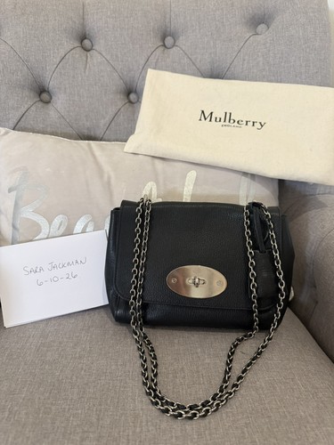 Authentic Mulberry Black Silver Regular Lily with Certificate VGC 100% Genuine