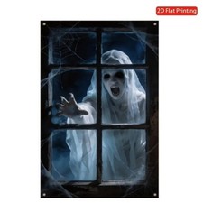 Halloween Witch Window Banner 80x120cm Scary Witch Party Wall Door Decor