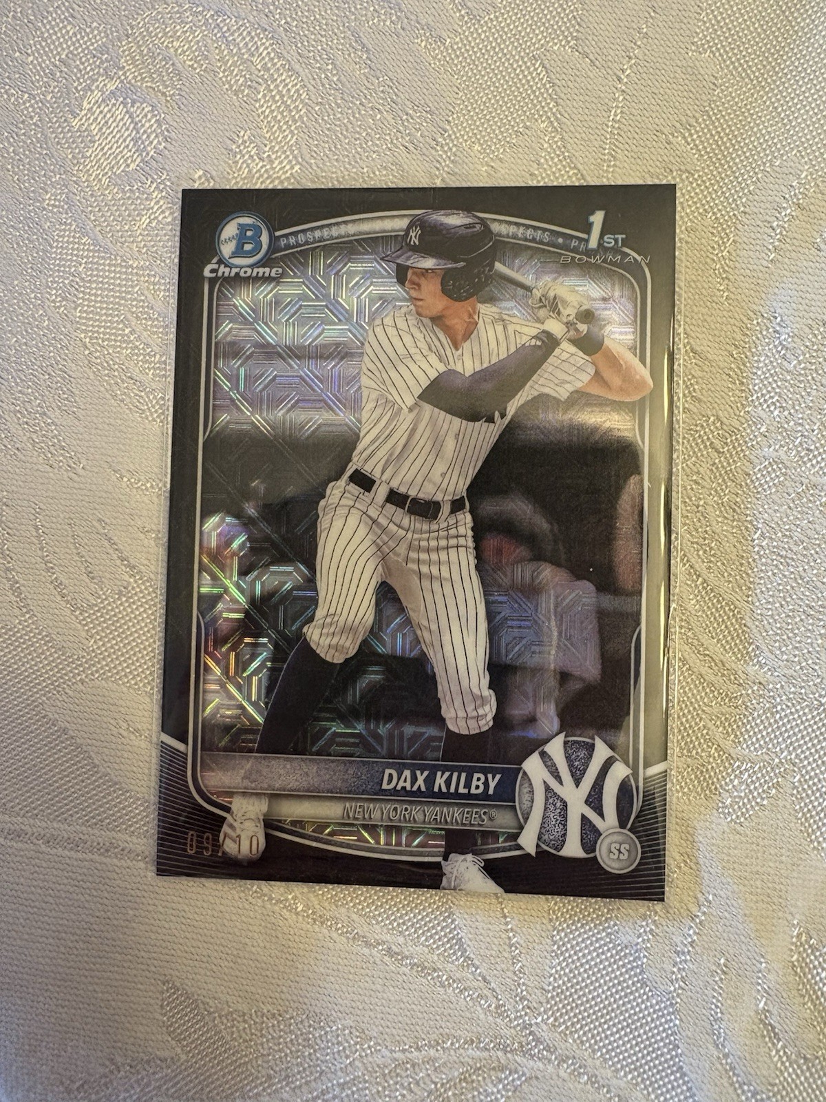2025 Bowman Draft Dax Kilby 1st - Black Mojo Refractor 1/10 – Yankees BDC-146