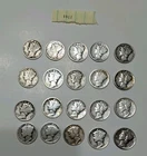 Lot of 20 Mercury Dimes 90% Silver - Various Older Dates