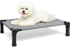 Elevated Dog Bed, Cooling Raised Pet Cot with Chew Proof Washable Breathable Mes