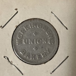 Workingmens Union Bakery 2 Loaves Bread Trade Token Winnipeg, Manitoba Canada