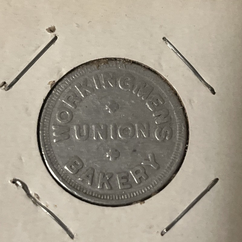 Workingmens Union Bakery 2 Loaves Bread Trade Token Winnipeg, Manitoba Canada