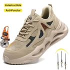 Fashion Safety Shoes Men Steel Toe Sneakers Breathable Work Boots non-slip