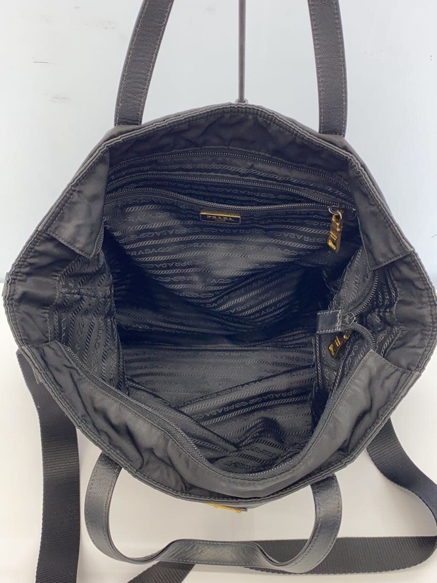PRADA Tote Bag Nylon Black Solid Used - image 6