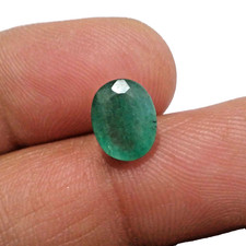 Rare Green Oval Zambian Emerald 3.10ct Cabochon Loose Gemstone Jewelry Making