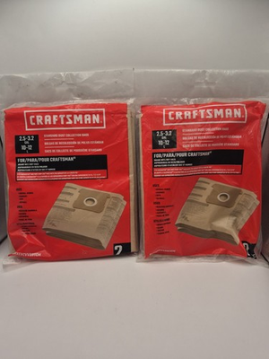 #ad #ad 2x CRAFTSMAN 2.5 3.2 Gallon Standard Dust Collection 2pc Filter Bags Wet Dry Vac $15.00