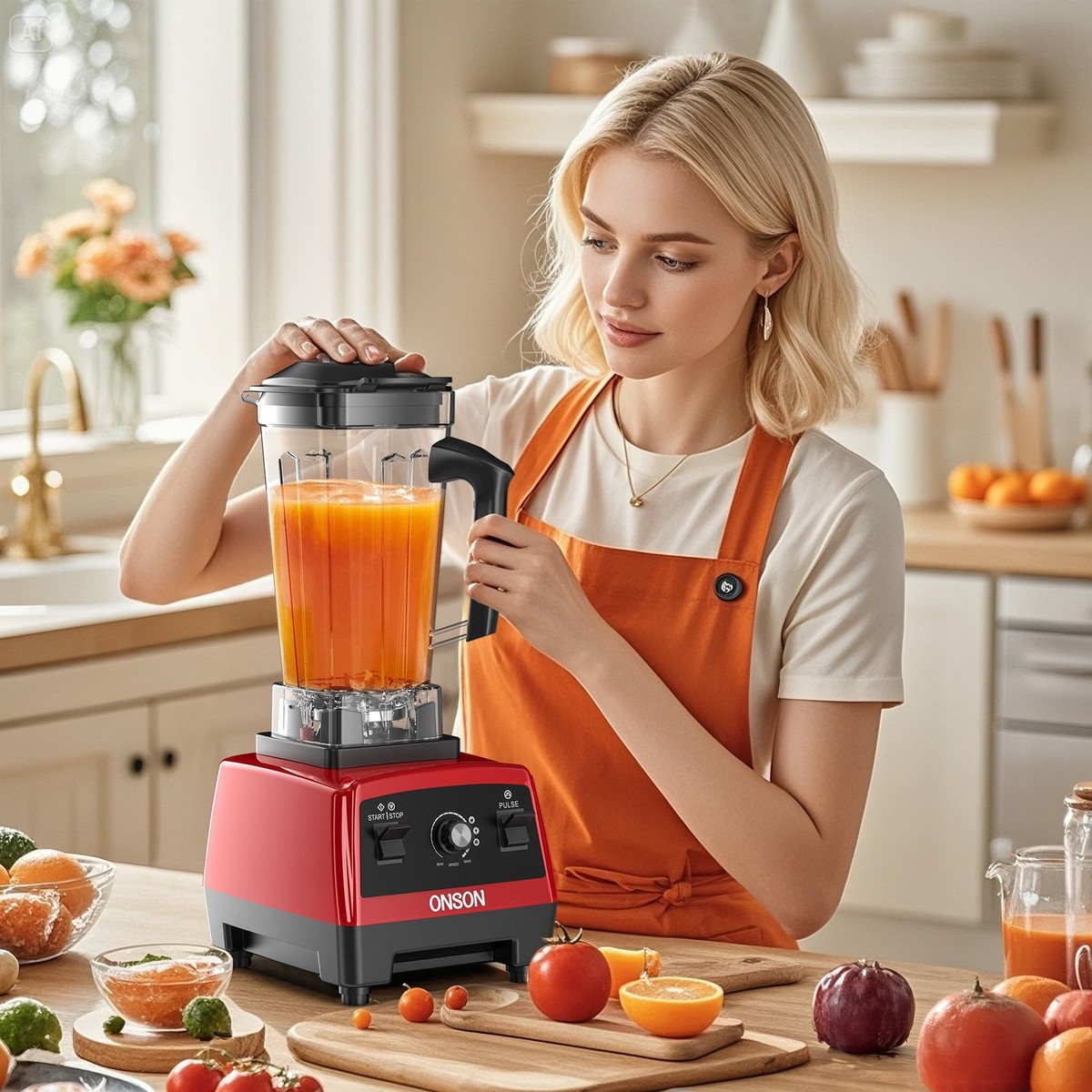Blender 本体 レッド 大容量 キッチン家電 ONSON 1800W High-Speed Countertop Blender, Red-05 | eBay