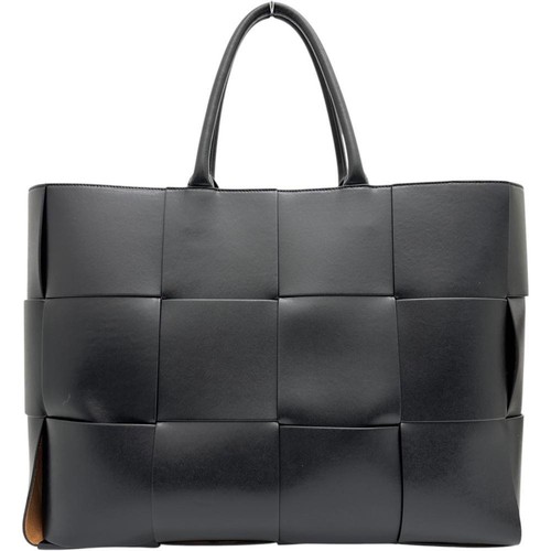 BOTTEGA VENETA ARCO LARGE 608608 Maxi Intrecciato Tote Bag Leather Black 708462