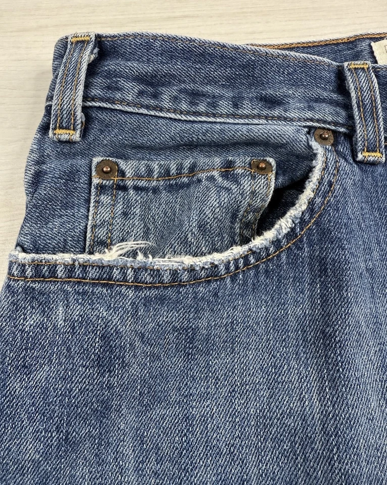 Vtg Gap Boot Fit Jeans Distressed Faded Patina Loose USA Made 90s Y2K Mens 34x30 - Image 4 of 4