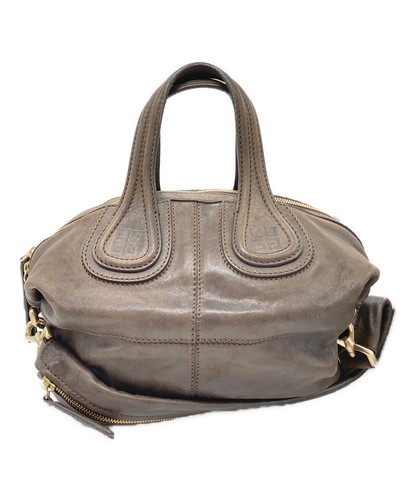 GIVENCHY Hand Shoulder Bag Tote Purse 2way Nightingale Brown Authentic