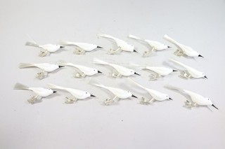 15x alter Christbaumschmuck Glas bemalt Vögel (IA214)