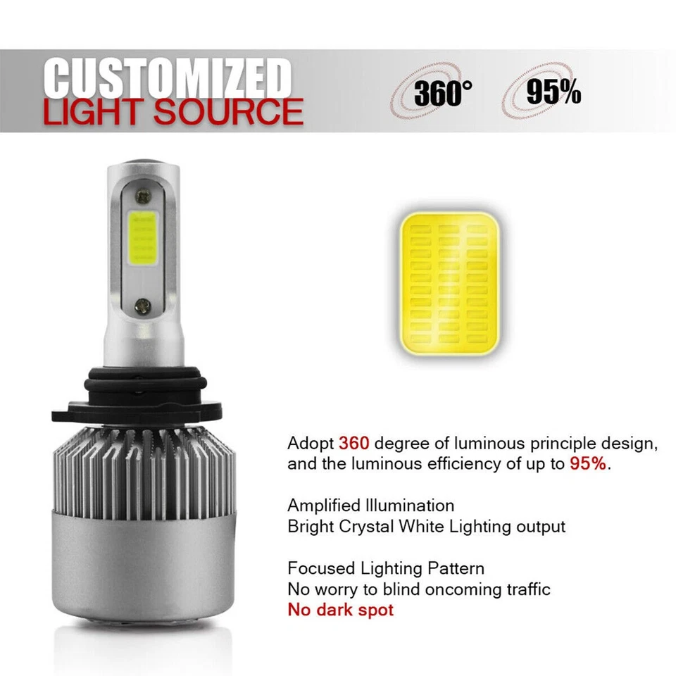 For Toyota Corolla 2005-2008 LED Headlight Combo Kit High Low Beam + Fog Light - Image 3 of 4