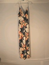 Fashion Nova Black Floral Jumpsuit Spaghetti Strap V-Neck Women’s L
