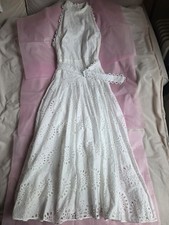 ZARA openwork embroidered midi dress zw collection oyster white NWT