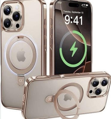 CASEKOO Gloss Gold for iPhone 16 Pro Max Case with Stand
