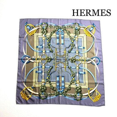 HERMES Scarf Carr 90 Belt Pattern Used In Japan