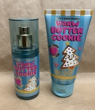 Bath  Body Works Warm Butter Cookie Mini Travel Fragrance Mist Spray Cream 2 pc