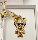 New Christina Dior Teddy Bear Keychain Scare Glasses Gold, Pendant Hat Gift
