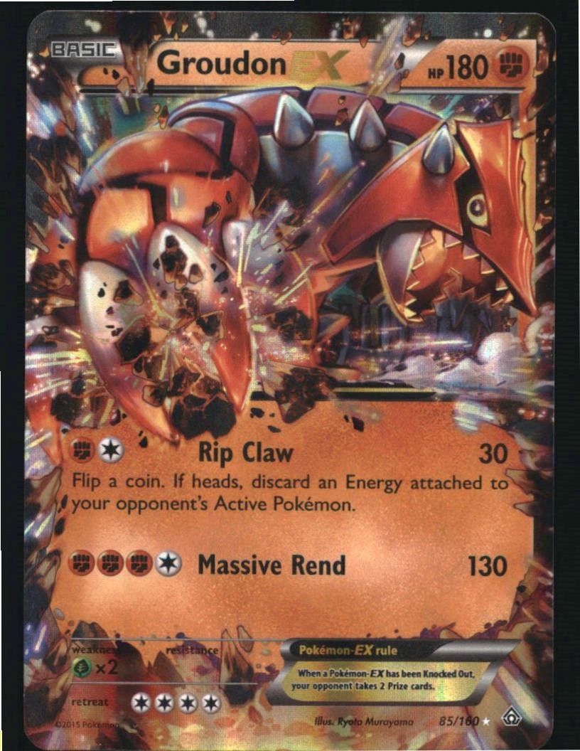 Groudon EX 85/160 Holo EX Rare Primal Clash Pokemon Holo Near Mint