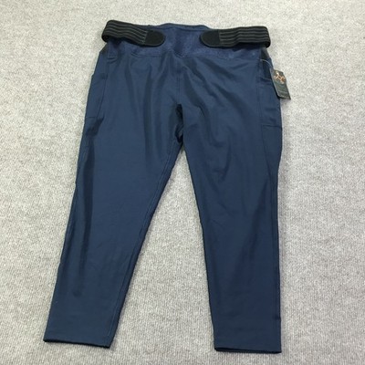 Tommie Copper Leggings Womens 3XL Navy Blue 2 Pocket Adjustable 24 Inch Stretch