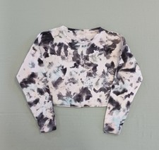 Tie Dye Cropped Top Colsie Women's M Pullover Fleece Crop Top Sweatshirt Soft